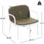 Ensemble de conversation d'extérieur 3 pièces avec cadre en PP blanc et coussins - 2 chaises club 1, rouille, poids léger, support ergonomique par cadre, coussins, -, facile à réarranger, rouille