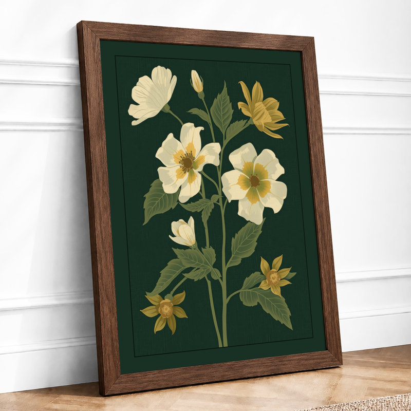 Pale Blooms Study Botanical - Print, Walnut, A1 - 84.1 x 59.4 cm