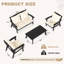 Ensemble de canapé de patio extérieur Hdpe, ensemble de conversation pour 4 personnes avec coussins, ensemble de conversation avec table basse pour terrasse-793687367