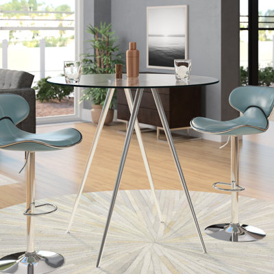 Cavanagh Round Glass Top Metal Base Dining Table