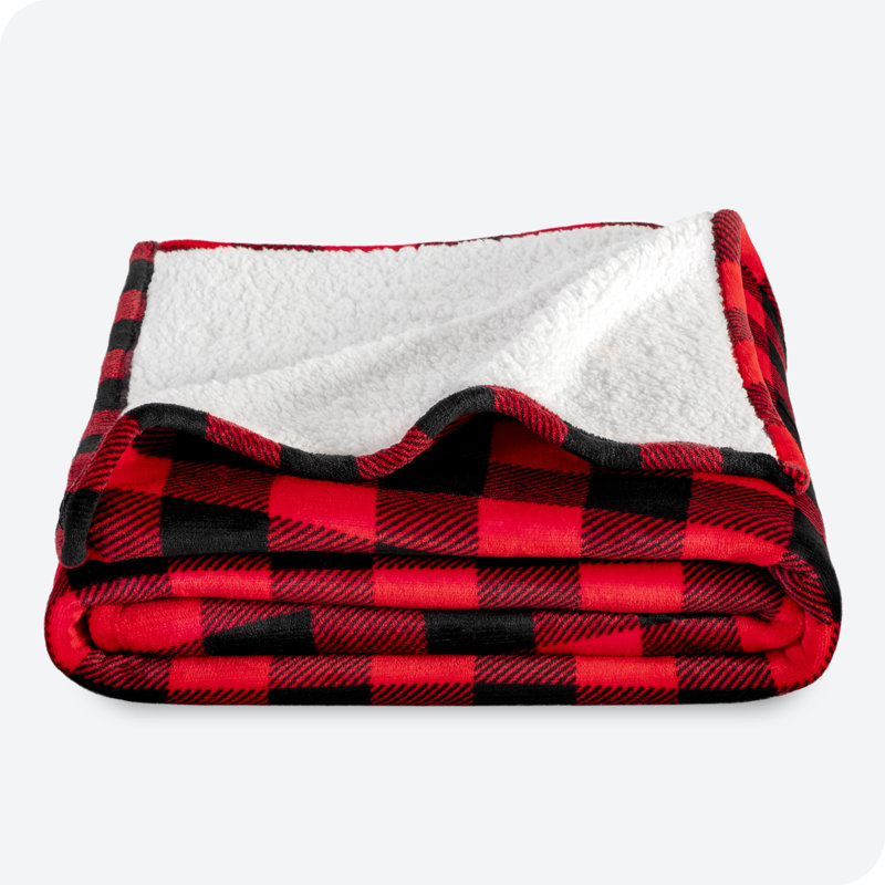 Couverture en sherpa imprimé Bare Home - chaude et légère - couverture moelleuse - réversible, Double / grand