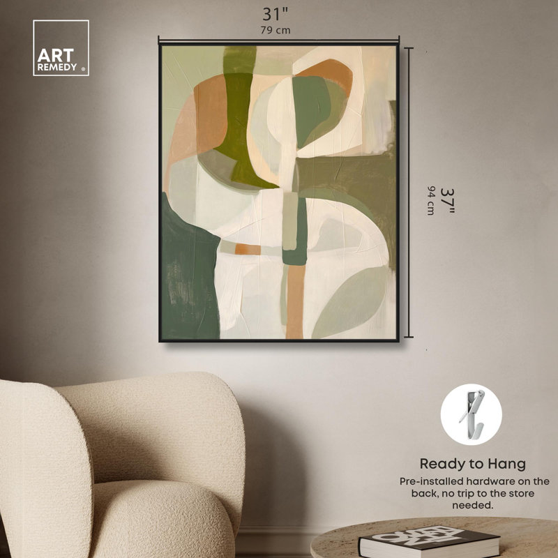 Toile «Hazy Shape» par Art Remedy, H 37 po x l 31 po, Cadre flottant noir