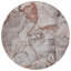 Tapis extérieur rond rond antidérapant 8 pi gris et rouge