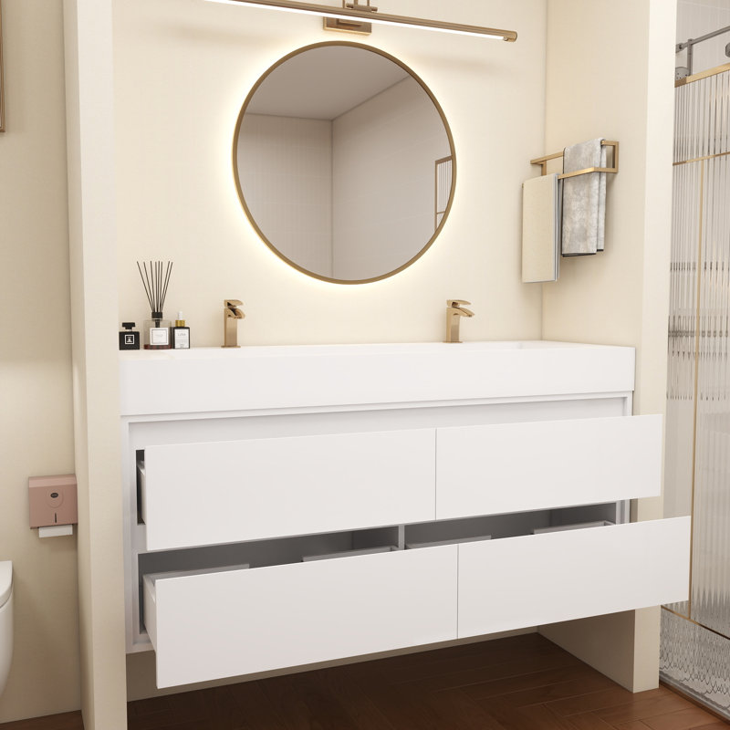 Base de meuble-lavabo Victoria seulement, Blanc lustré