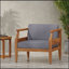 Fauteuils club d'extérieur en bois d'acacia avec coussins Aston - teck + gris foncé