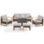 Ensemble de foyer d'extérieur moderne en rotin 6 pièces avec canapé, fauteuils et repose-pieds-2011741316-2011741321