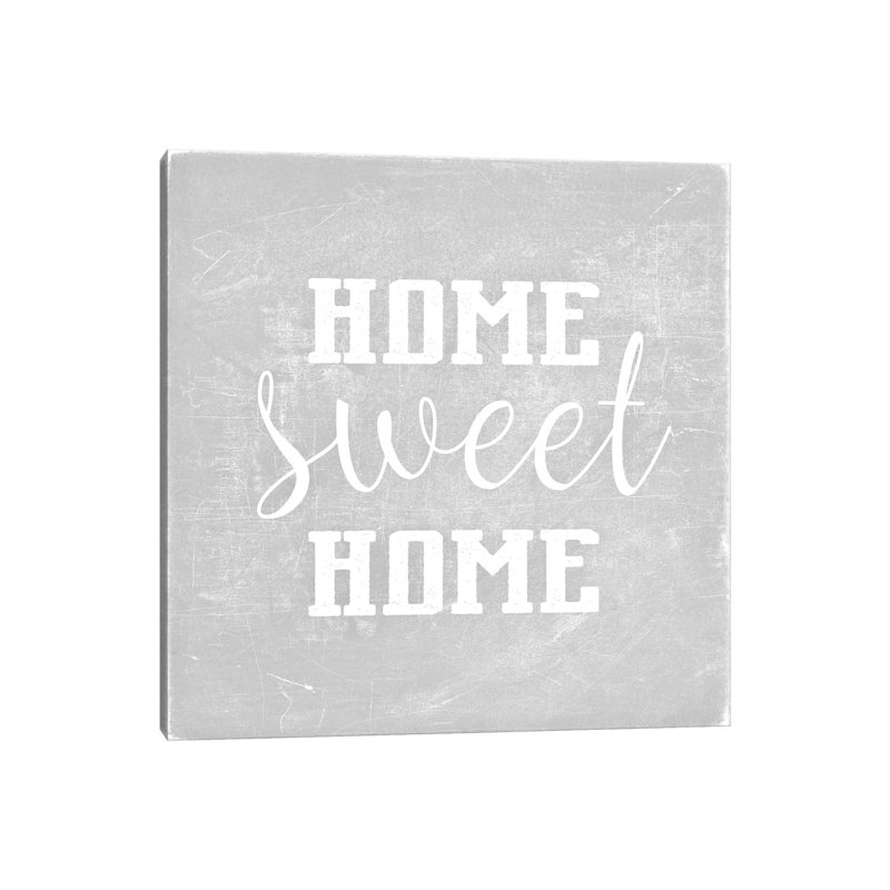 Home Sweet Home Light Grey by Monika Strigel - Print on Canvas, 93.98cm H x 93.98cm W x 3.81cm D, Wrapped Canvas