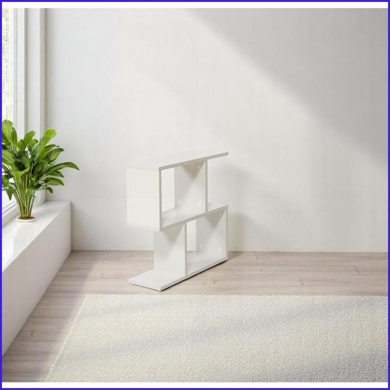 Table de bout, table d'appoint étroite à 4 tablettes de 23 pouces | Gris | Bois aggloméré, Gris