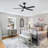 48Inch Black Ceiling Fans With Lights And Remote,48 Inch Ceiling Fan With Adjustable Color Temperature, 6-Speeds Noiseless Revisible Dc Motor For Bedroom, Kitchen, Living Room