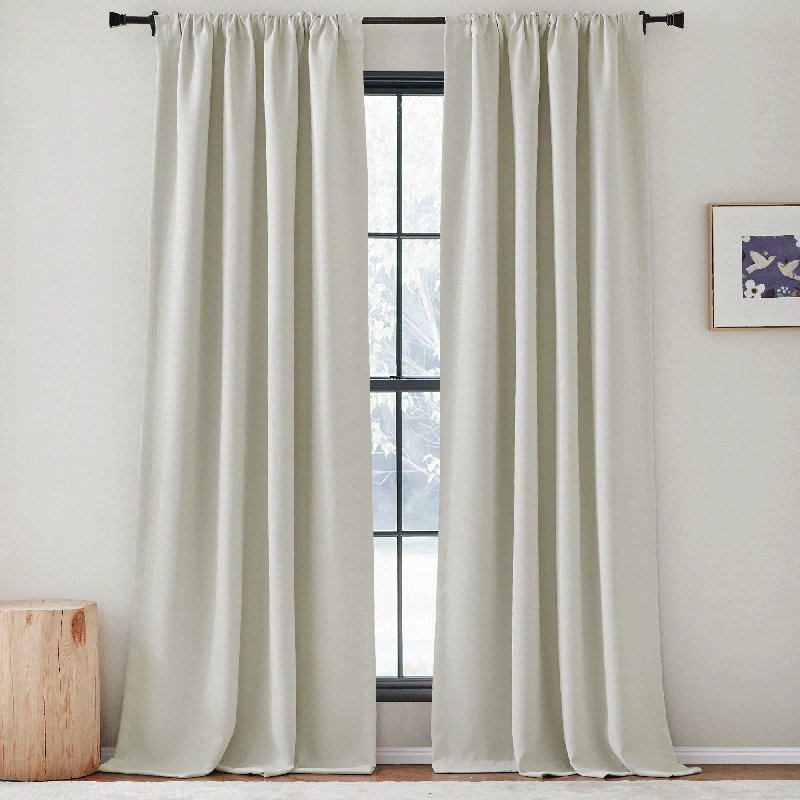 Faux Linen Curtains for Bedroom, Pinch Pleated Drapes Room Darkening Thermal Insulated Window Panels Noise Blocking for Living Room, 2 Panels