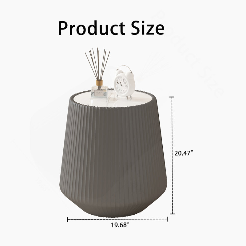 Table de bout, table d'appoint de forme ronde pour le salon, Gris