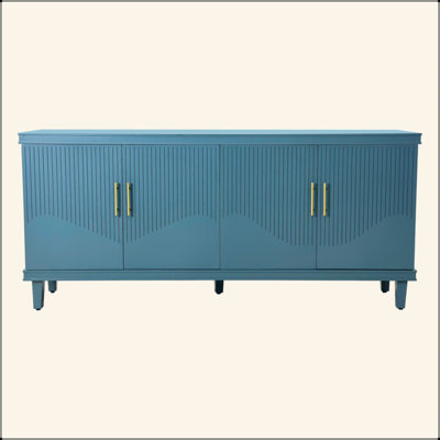 70.07''Large Size 4-Door Cabinet, Same As Living Room, Kitchen, Bedroom, Hallway (Champagne)