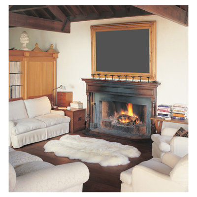 Long Wool Gold Star Novelty Sheepskin Area Rug