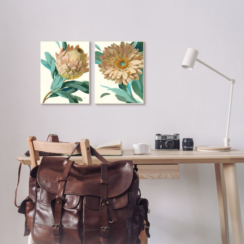 «Garden Flower Détails Minimal» par Danhui Nai - ensemble de 2 impressions, H 15 po x l 10 po, Plaque murale
