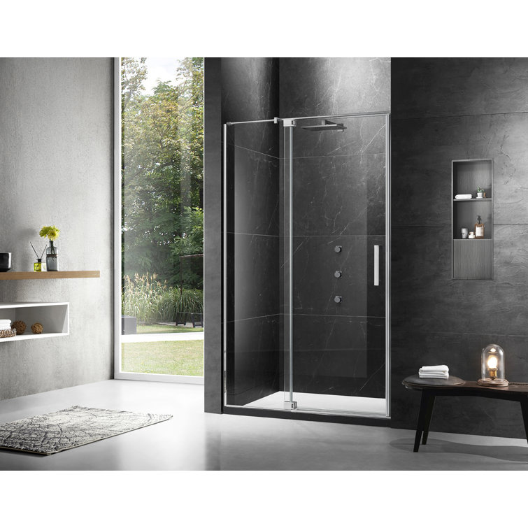 MoSweet Elite 34'' - 38'' W x 76'' H Slab Frameless Shower Door with Clear  Glass | Wayfair