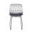 Yuki Geometric Metal Dining Chair with PU Leather Seat Pad-1498210779