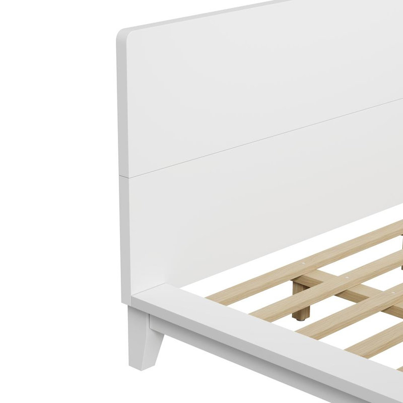 Lit plateforme en bois massif, Blanc