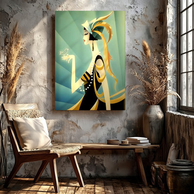 Reproduction d'art mural sur toile géométrique déco femme élégante, portrait, œuvre d'art décorative pour salon, chambre à coucher, bureau, couloir et appartement, décoration de maison moderne