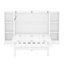 Grand lit escamotable avec tablettes, tiroirs et ports USB, blanc