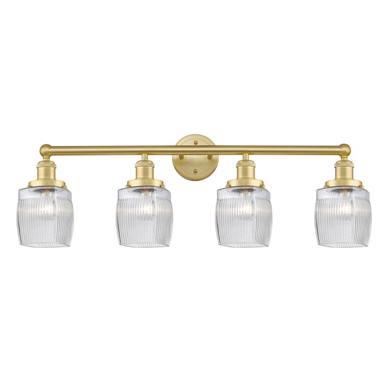 Éclairage pour meuble-lavabo à 4 lumières à intensité variable Keenan, Or satiné