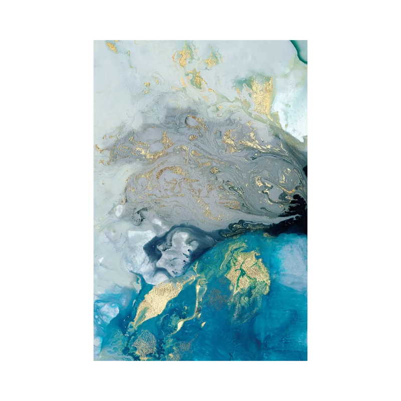 Ocean Splash I by PI Galerie - Wrapped Canvas Panoramic Painting, 20.32 cm H x 30.48 cm W