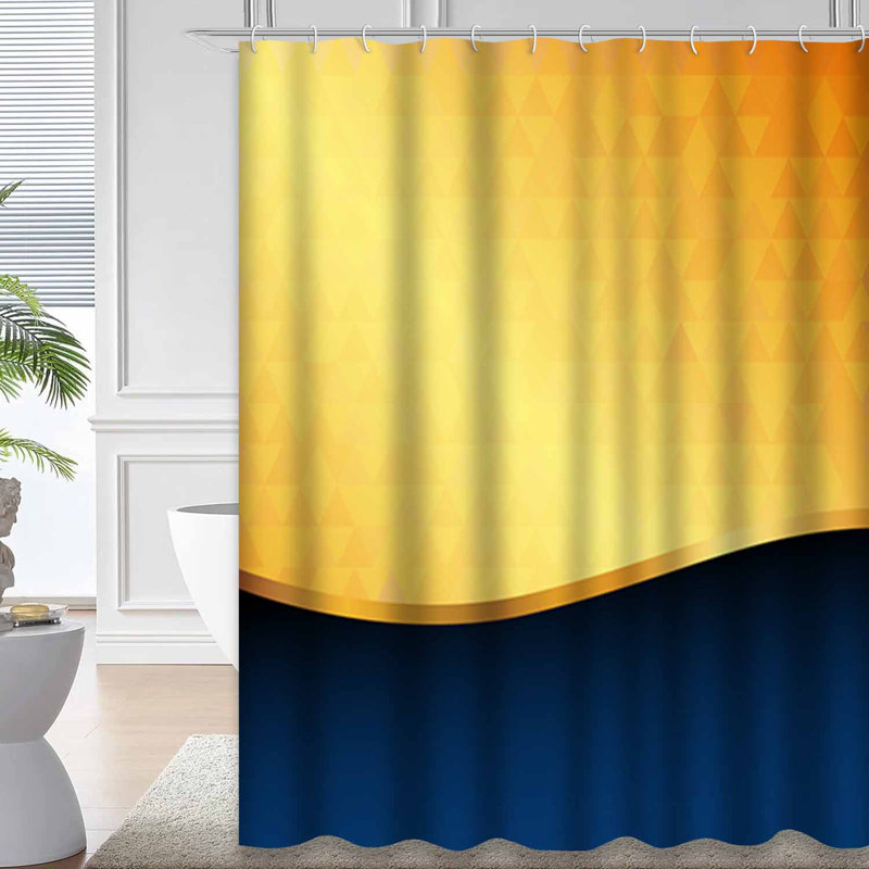 Rideau de douche triangulaire avec 12 crochets, 72" L x 84" W