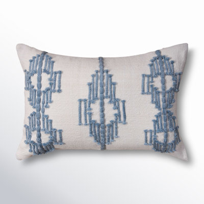 Anetta 20" x 14" Embroidered Throw Pillow