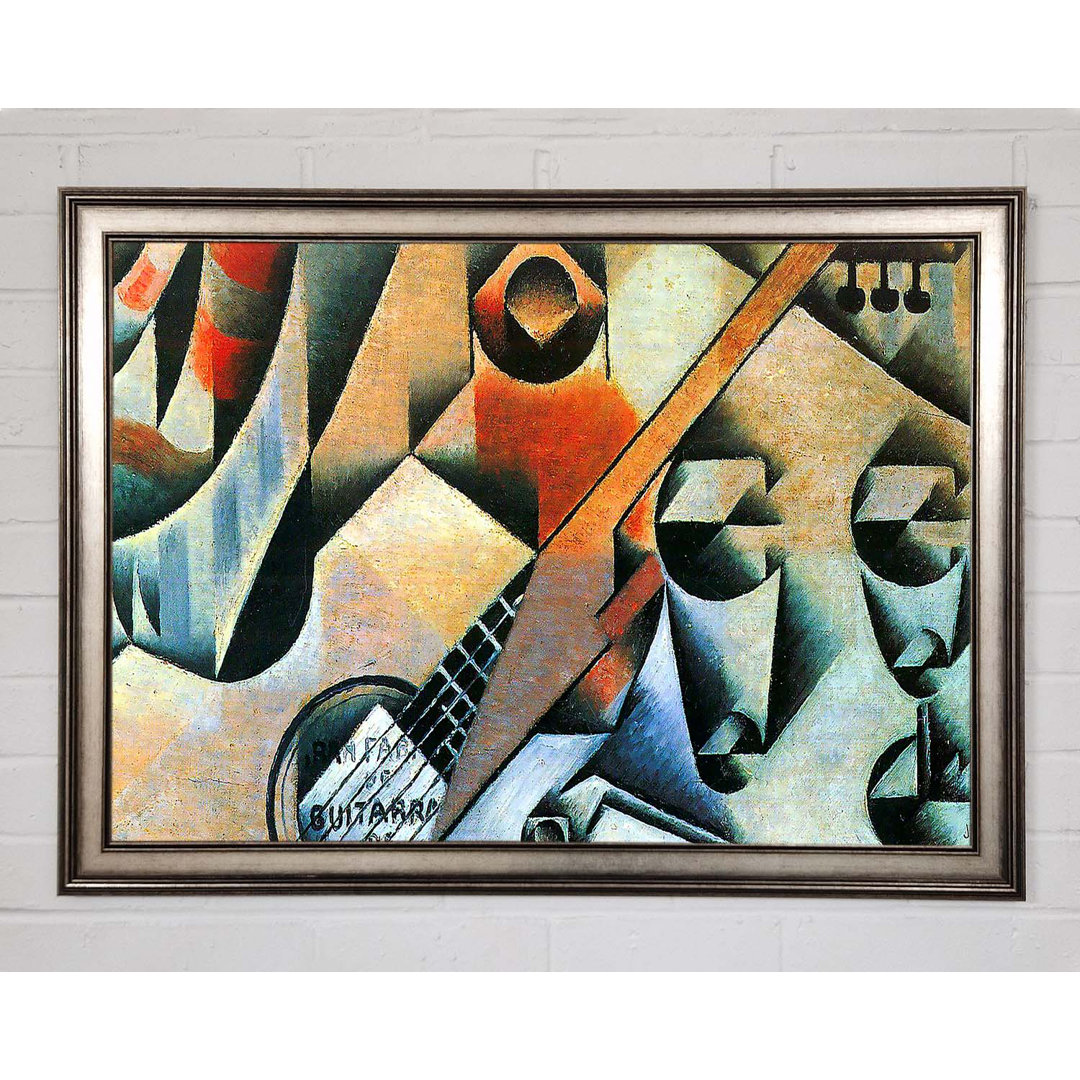 Juan Gris Banjo (Gitarre) und Brille Gerahmter Druck