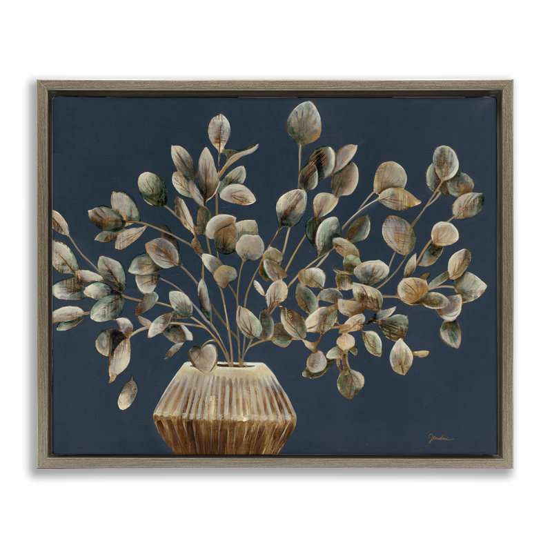 «Rustic Eucalyptus Leaves», encadrée par Liz Jardine, Cadre flottant orme Montalcino, H 17 po x l 21 po