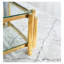 Table basse rectangulaire moderne en acier inoxydable de 47 po de largeur, table basse en verre trempé transparent à deux couches, table centrale avec rangement, pour le bureau à domicile, assemblage facile, or