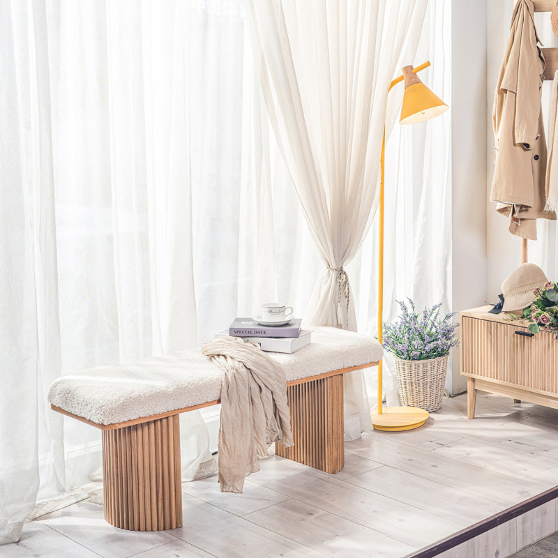Banc en bois et blanc Flynn