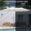 Grand parasol double 15 pi avec lumières solaires-1080530891
