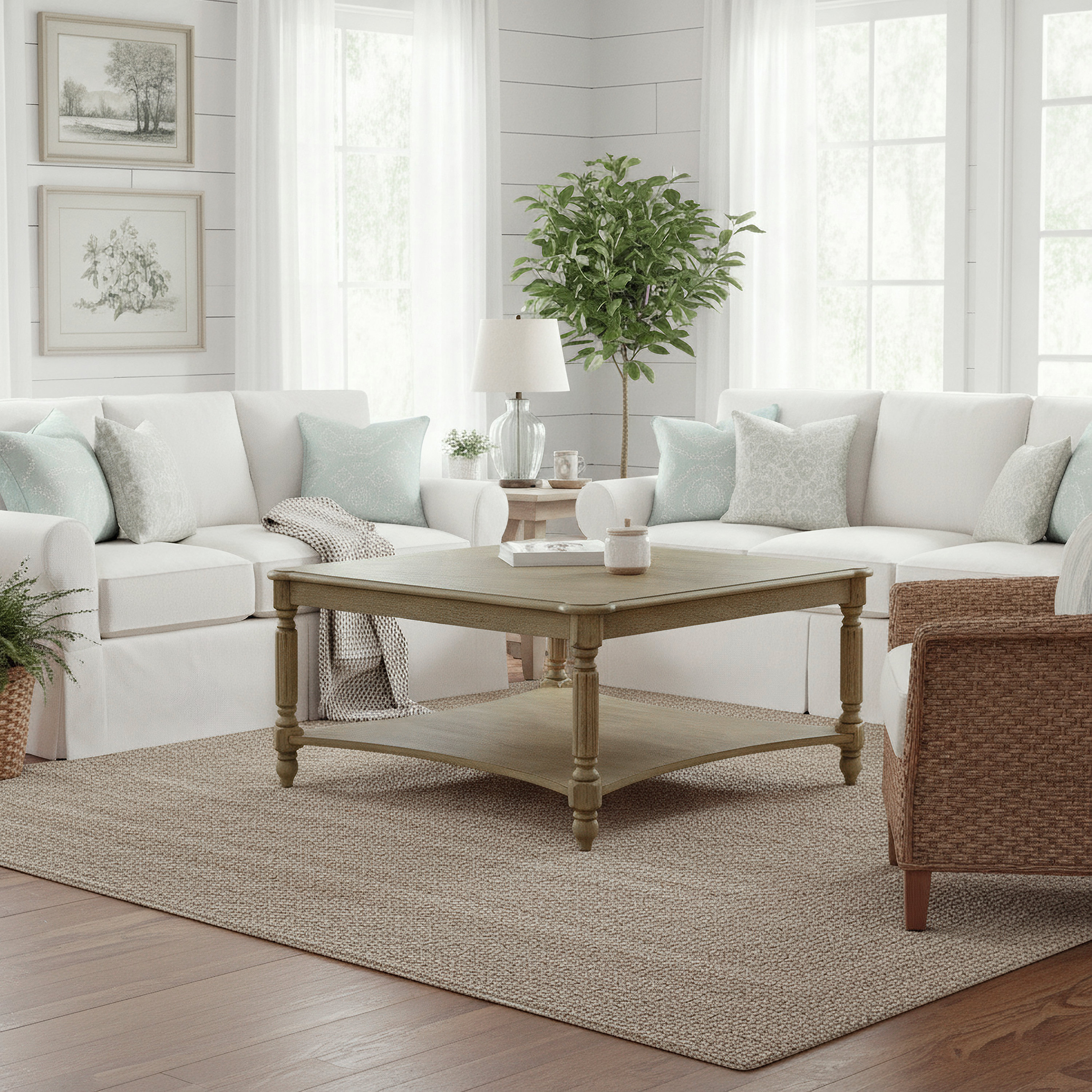 Solid Wood Square Coffee Table