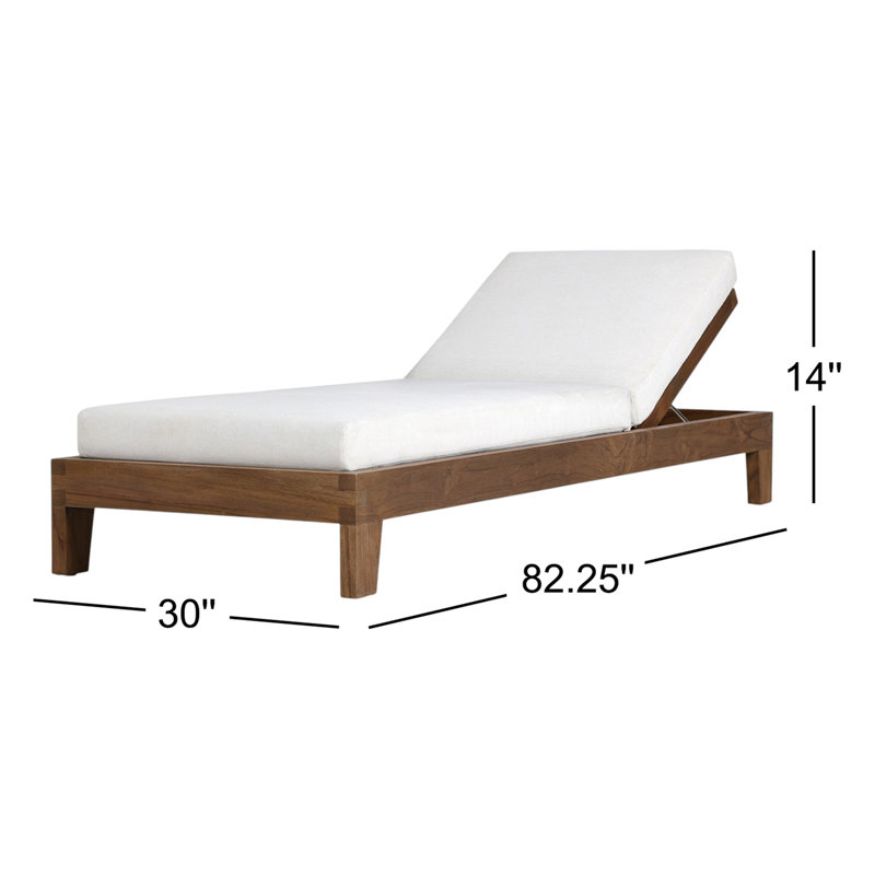 Verona Outdoor Teak Chaise Lounge