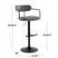  Tabouret de bar en similicuir à hauteur ajustable Erma avec repose-pieds arrondi en T (ensemble de 2)-93302412-93302413