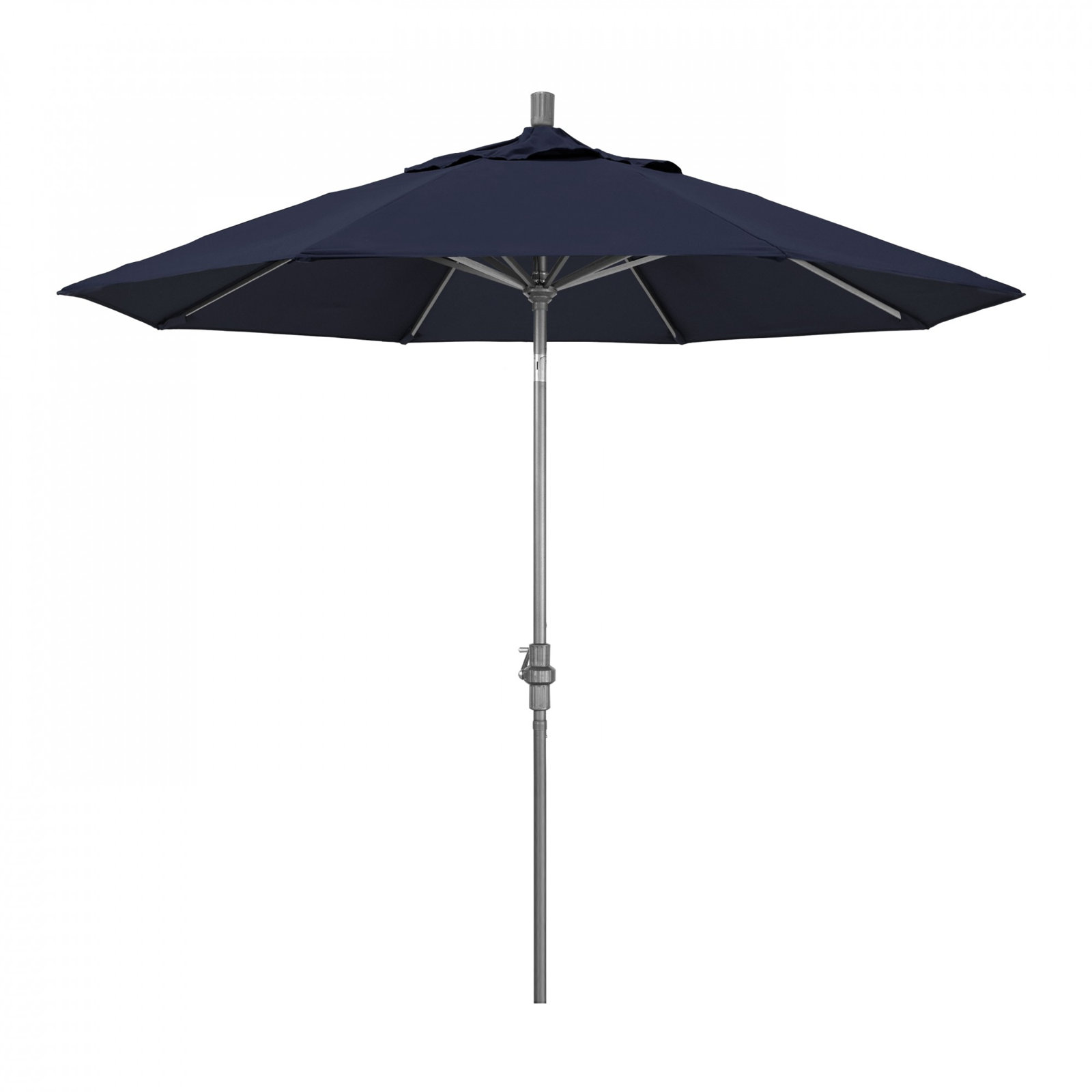 Hemenway 9' Umbrella, Navy Blue- Olefin, Hammertone Gray