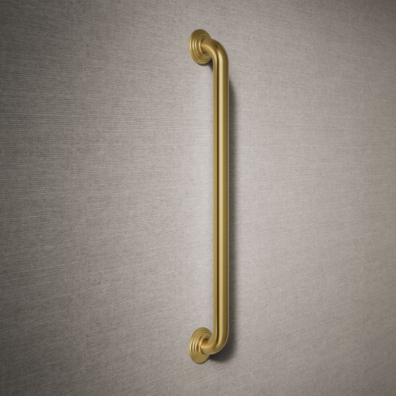 Traditional Grab Bar, 24"W, Vibrant Brushed Moderne Brass