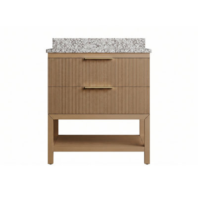 Dessus de meuble-lavabo en chêne miel M 30 po x l 22 po avec plateau rectangulaire encastré rectangulaire Bristowe