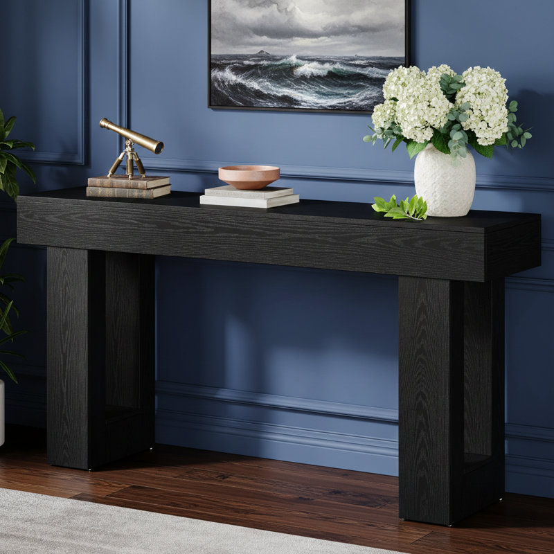 Table de canapé en bois, console de 63 pouces pour entrée
