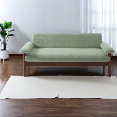Canapé moderne moderne avec causeuse verte, revêtement en polyester, style compact pour les espaces confortables