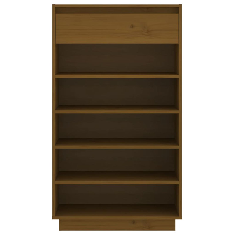 10 Pair Solid Wood Shoe Storage Cabinet, Brown