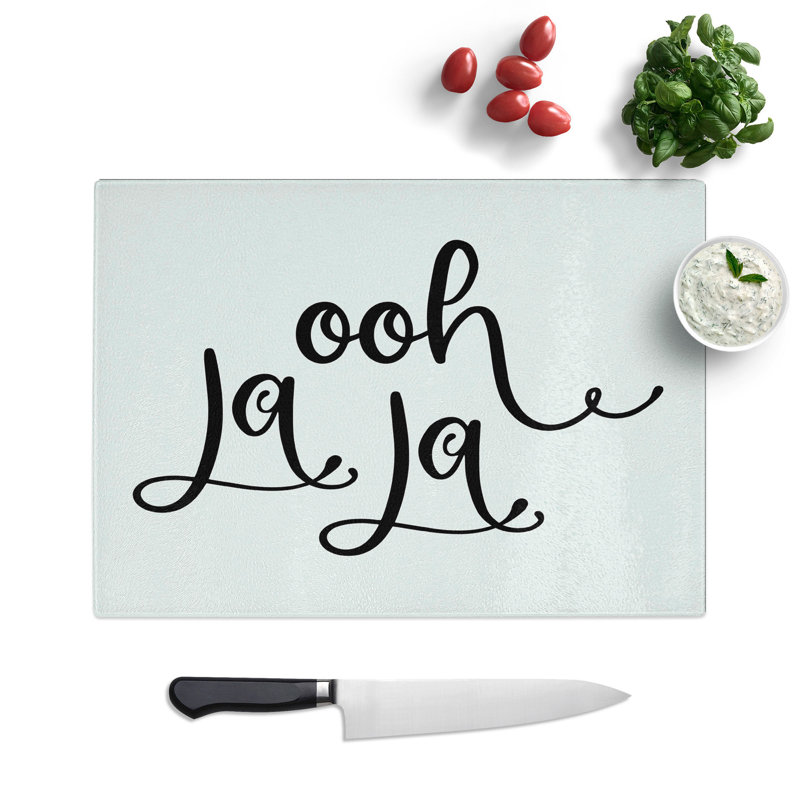 Ooh La La Typography Chopping Board, 0.4cm H x 28.5cm W x 39cm L