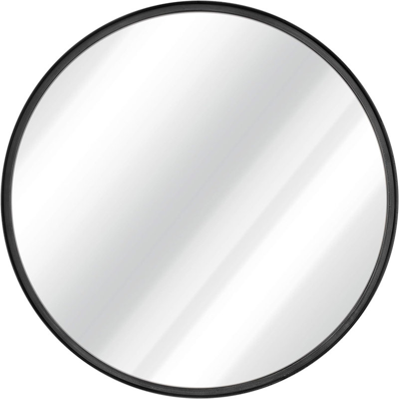 Miroir de salle de bain Denahi, 32 po x 32 po, Noir mat