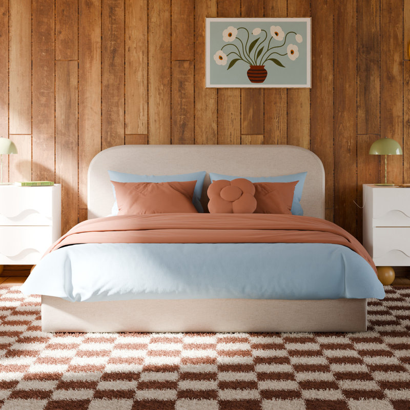 Nara Twin Bed, Performance Ivory Boucle, Full