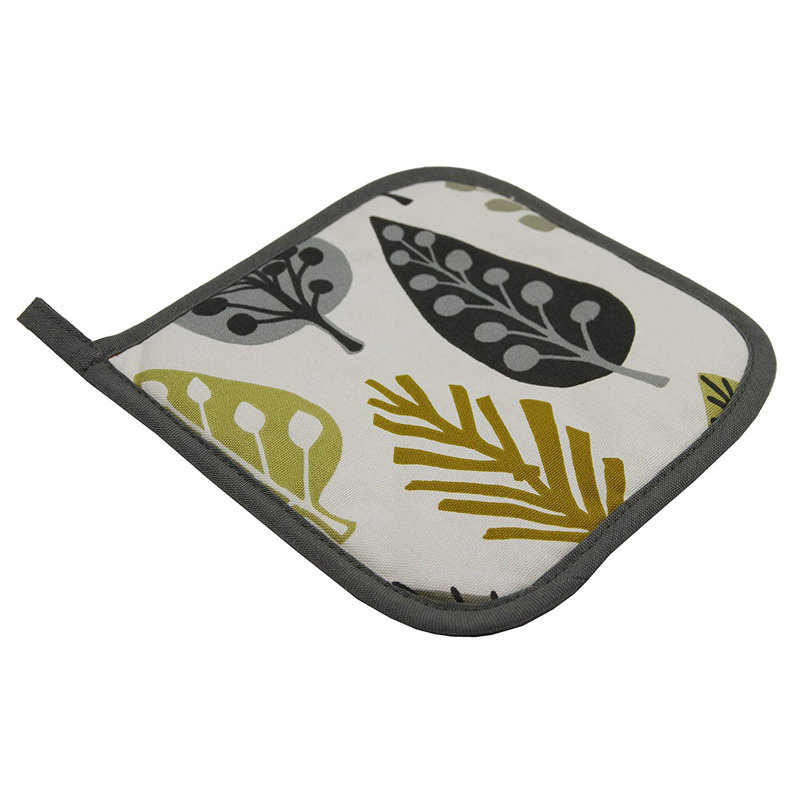 Latitude Run Alexys Floral Cotton Potholder, Ochre Yellow