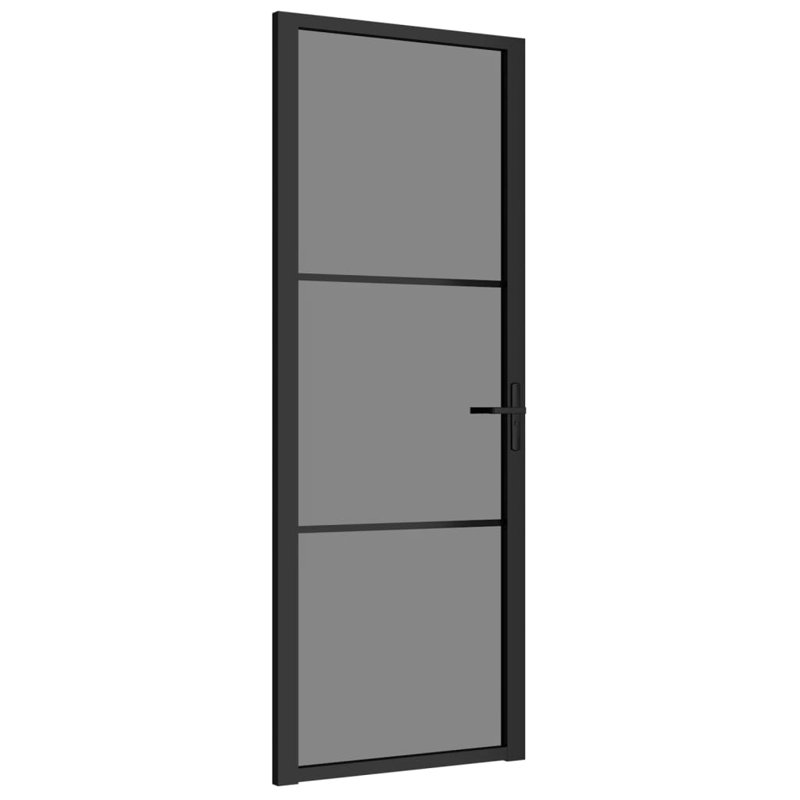 Portes coulissantes en métal et en verre, 29,9 po x 79,3 po, Noir / transparent foncé