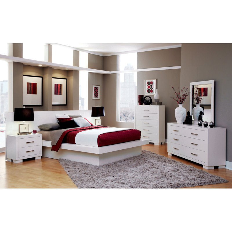 Ensemble de chambre à coucher avec lit plateforme et banquette Terrell, 5 pièces, Grand
