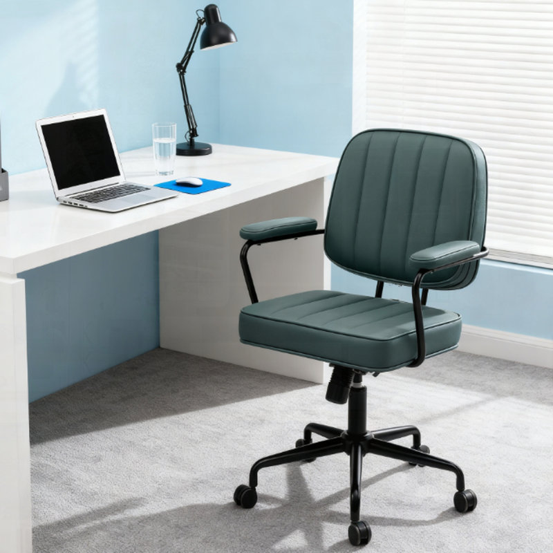 Fauteuil de bureau à dossier réglable avec support lombaire pivotant rétro