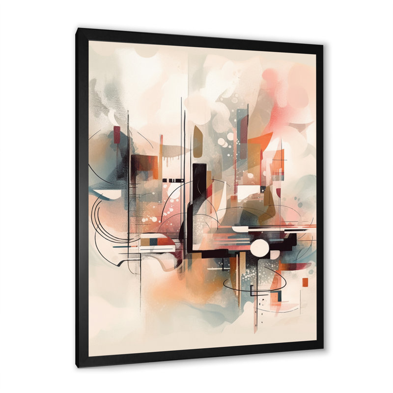 «Explorations In Serenity IV», reproductions d'art mural géométrique moderne, Impression noire sur toile encadrée