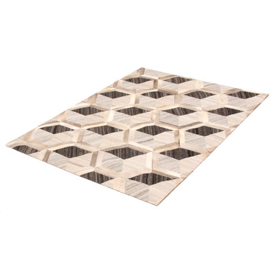 Nonnie Cowhide Geometric Indoor Rug